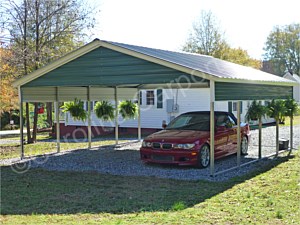 Vertical Roof Style Carport with Two Gable Ends
